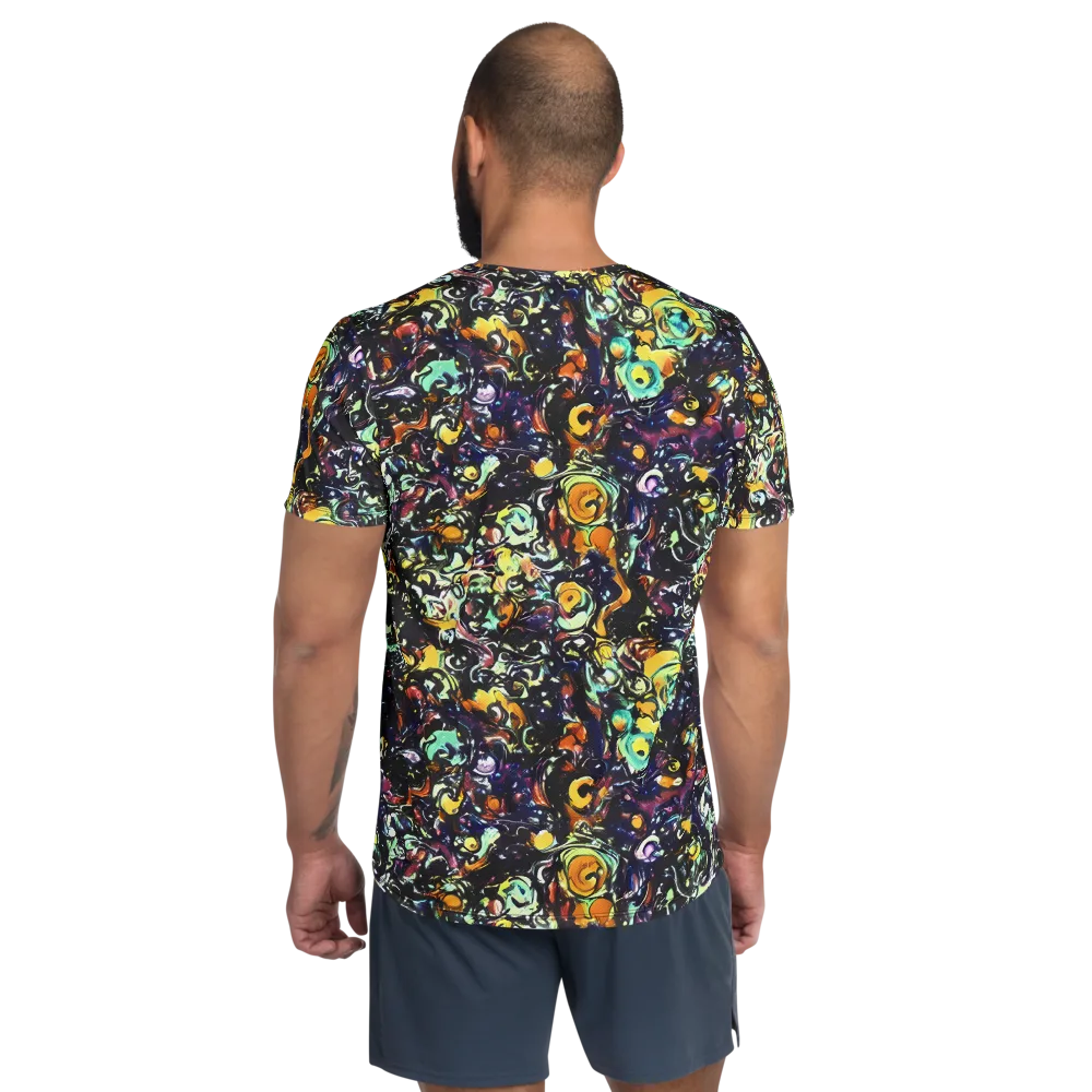 Dark Matter Bloom on Men's Athletic T-Shirt — Back
