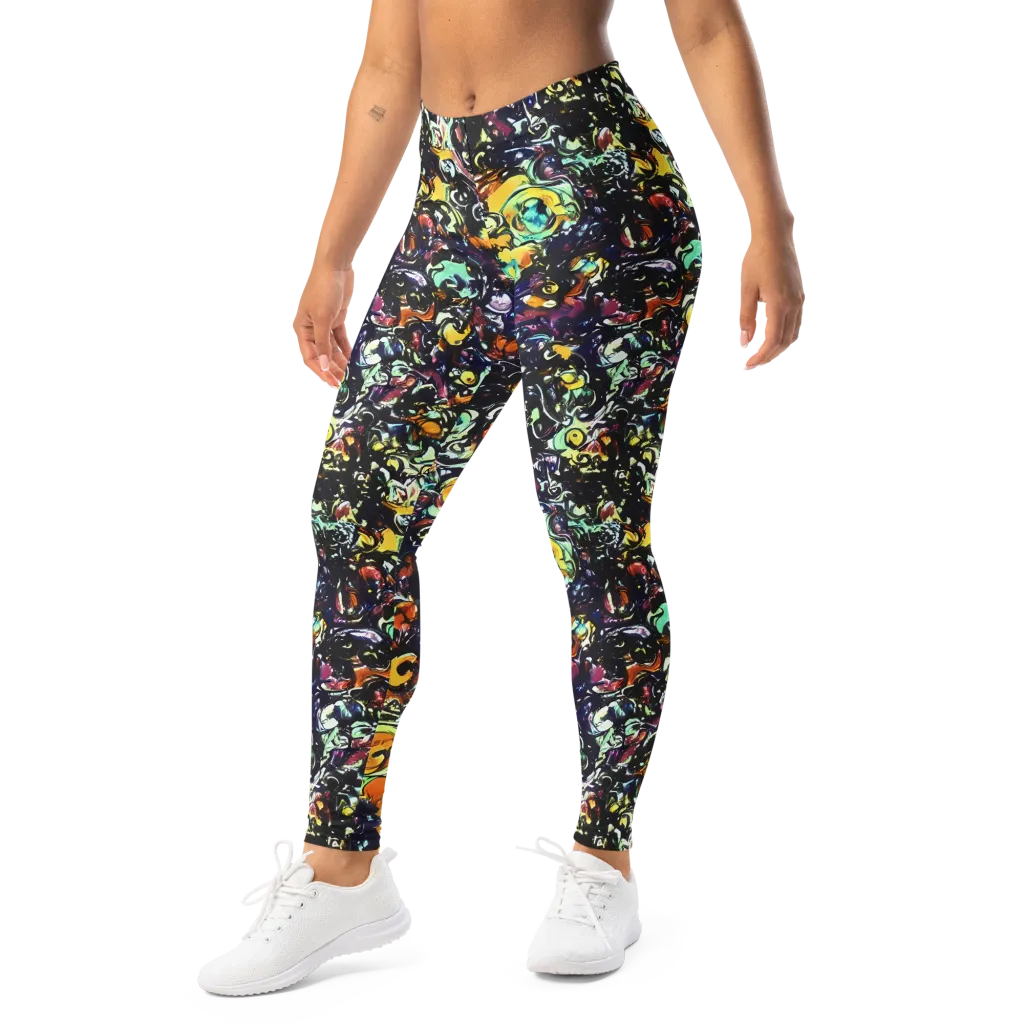 Dark Matter Bloom on Leggings — Left Front