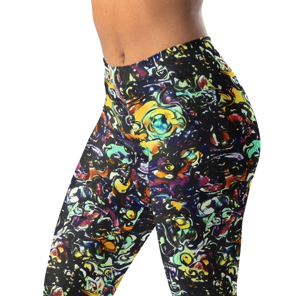 Dark Matter Bloom on Leggings — Left Front