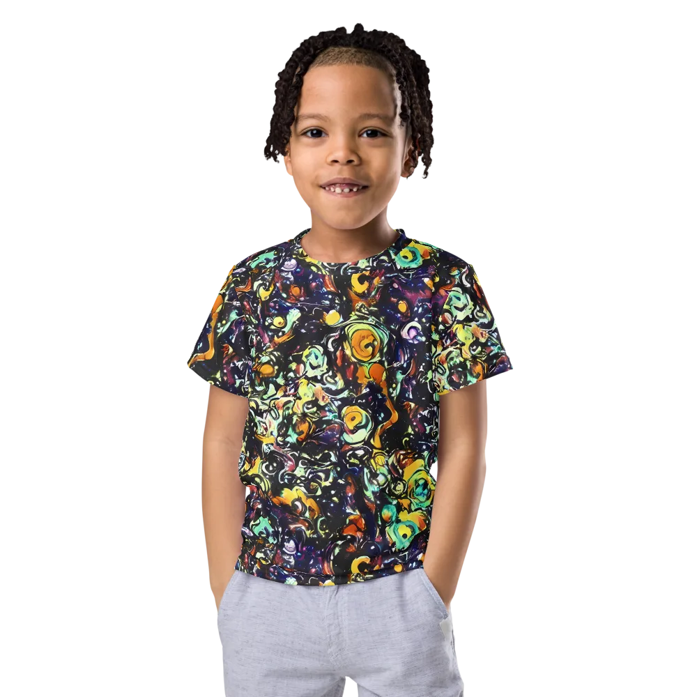 Dark Matter Bloom on Kids Crew Neck T-Shirt — Front