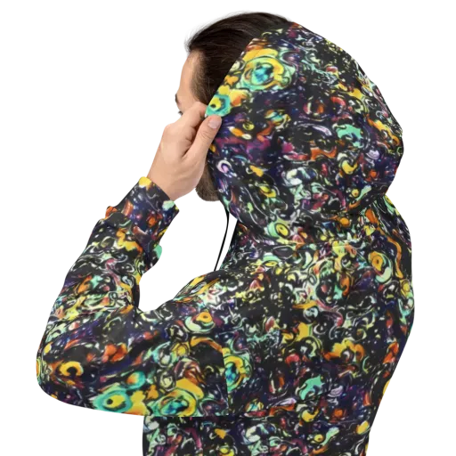 Dark Matter Bloom on a Hoodie