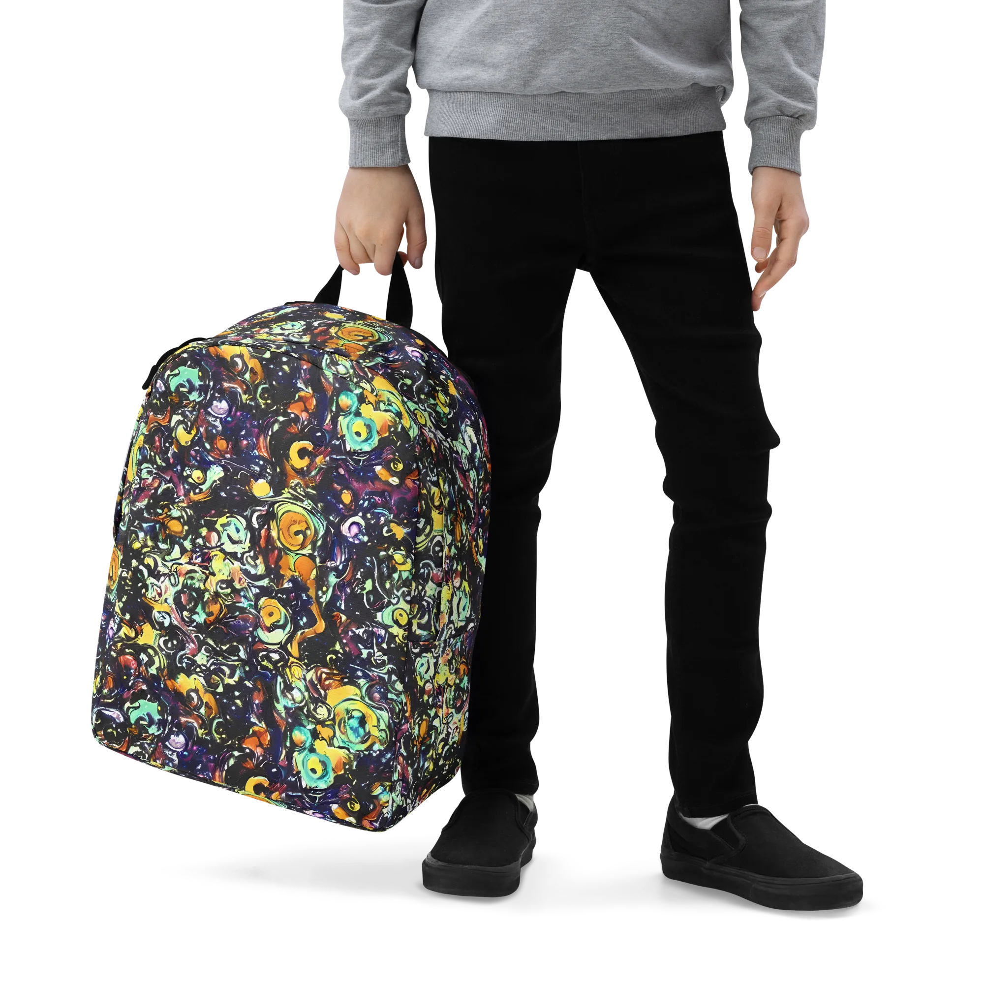 Dark Matter Bloom on Minimalist Backpack — Zoomed-in