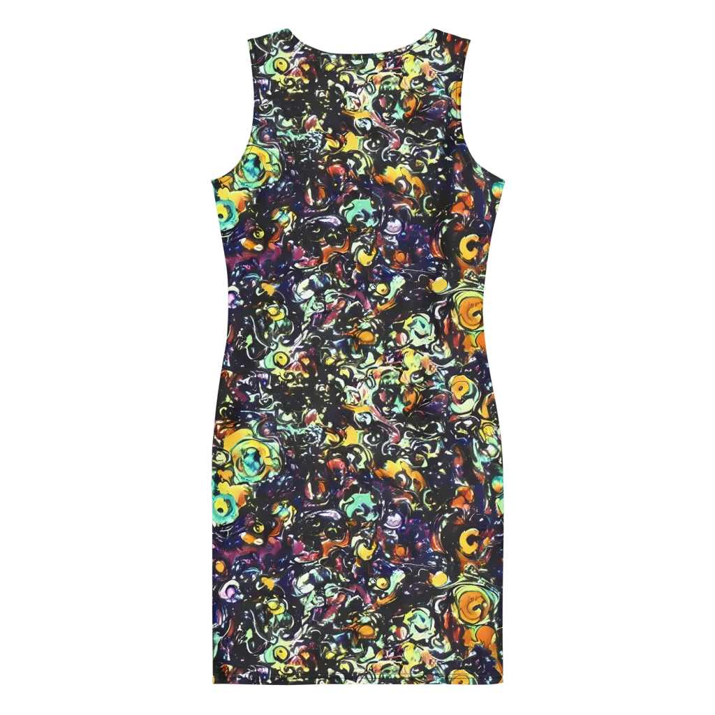 Dark Matter Bloom on Bodycon Dress — Back