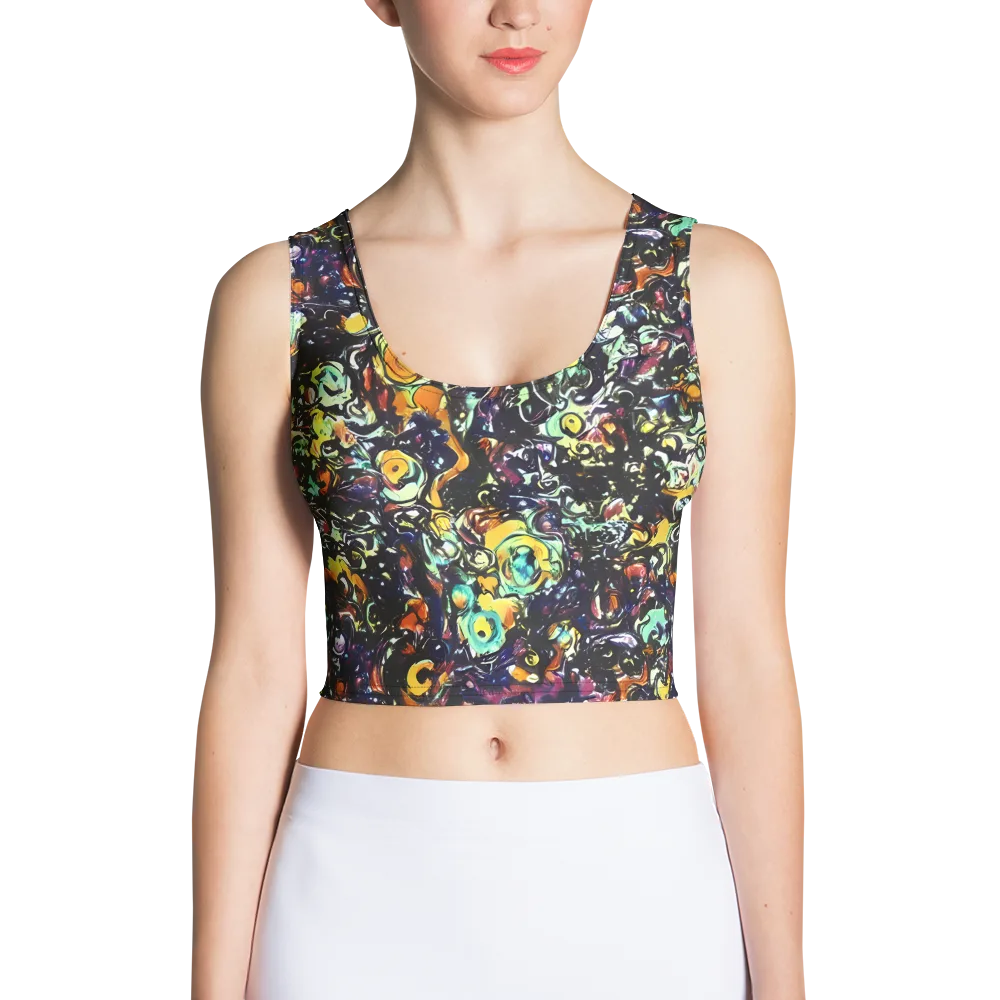 Dark Matter Bloom on Crop Top — Front