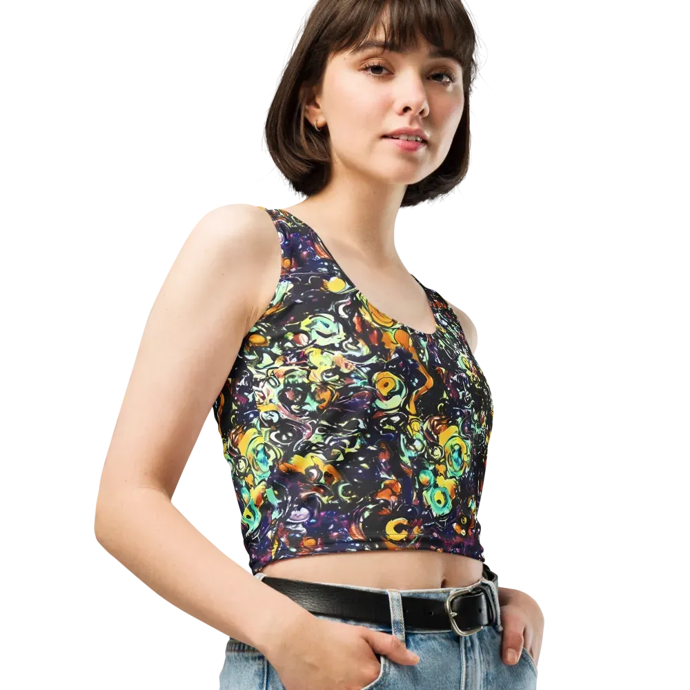 Dark Matter Bloom on Crop Top — Right Front