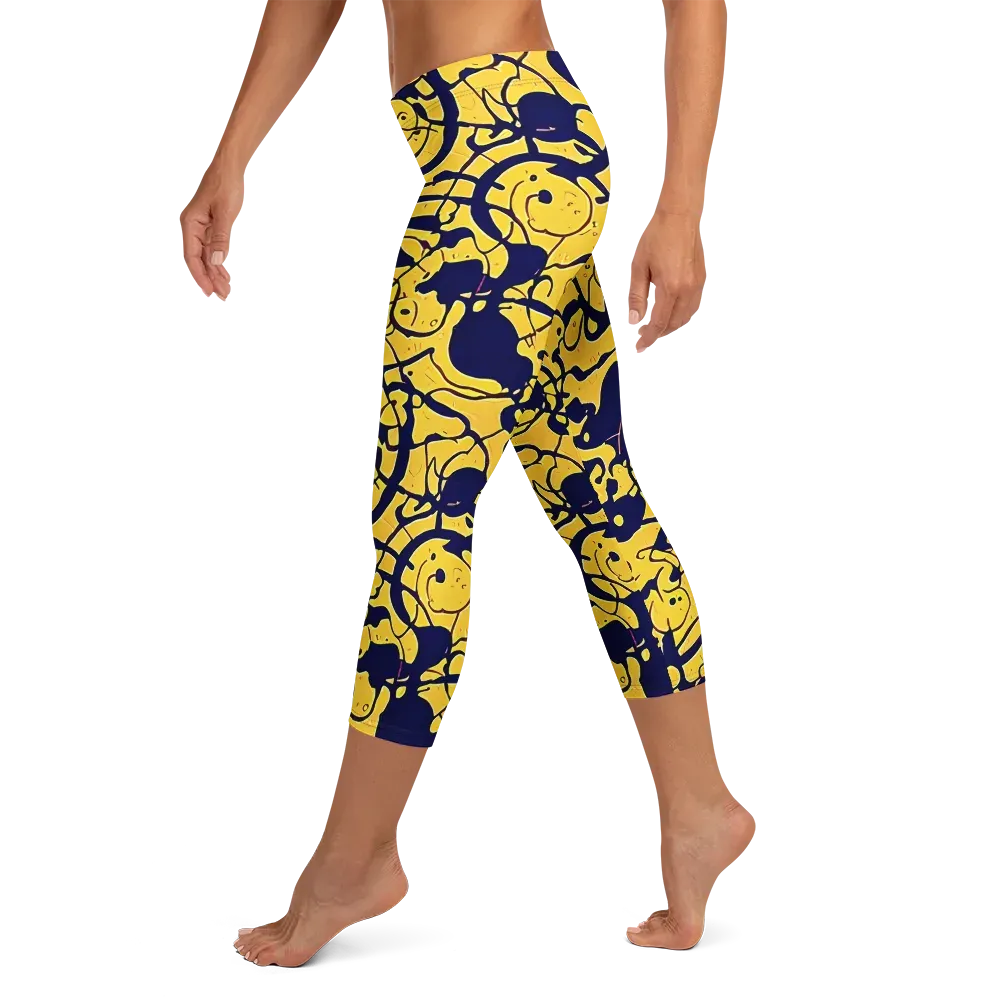 Golden Oddity on Capri Leggings — Left