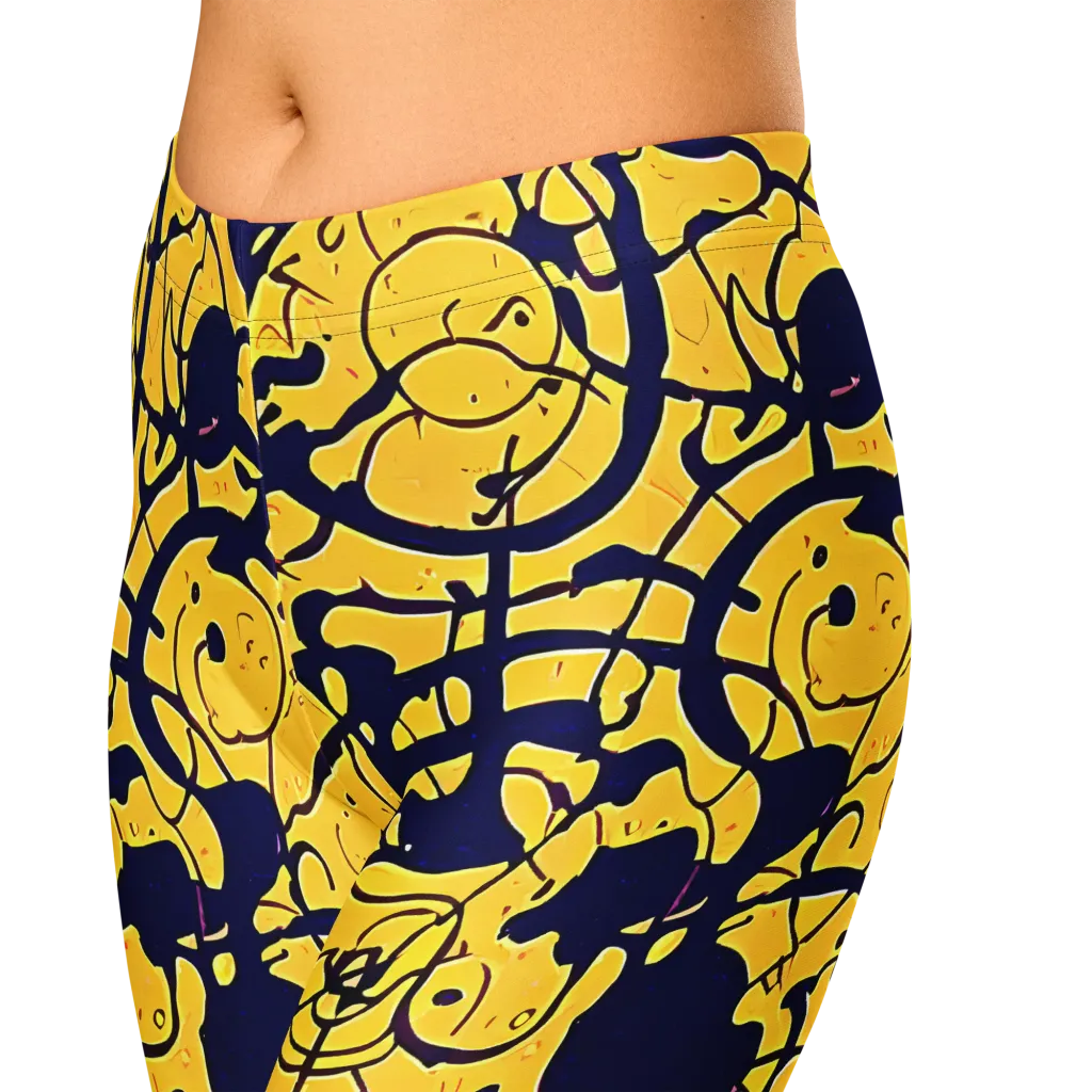 Golden Oddity on Capri Leggings — Zoomed-in