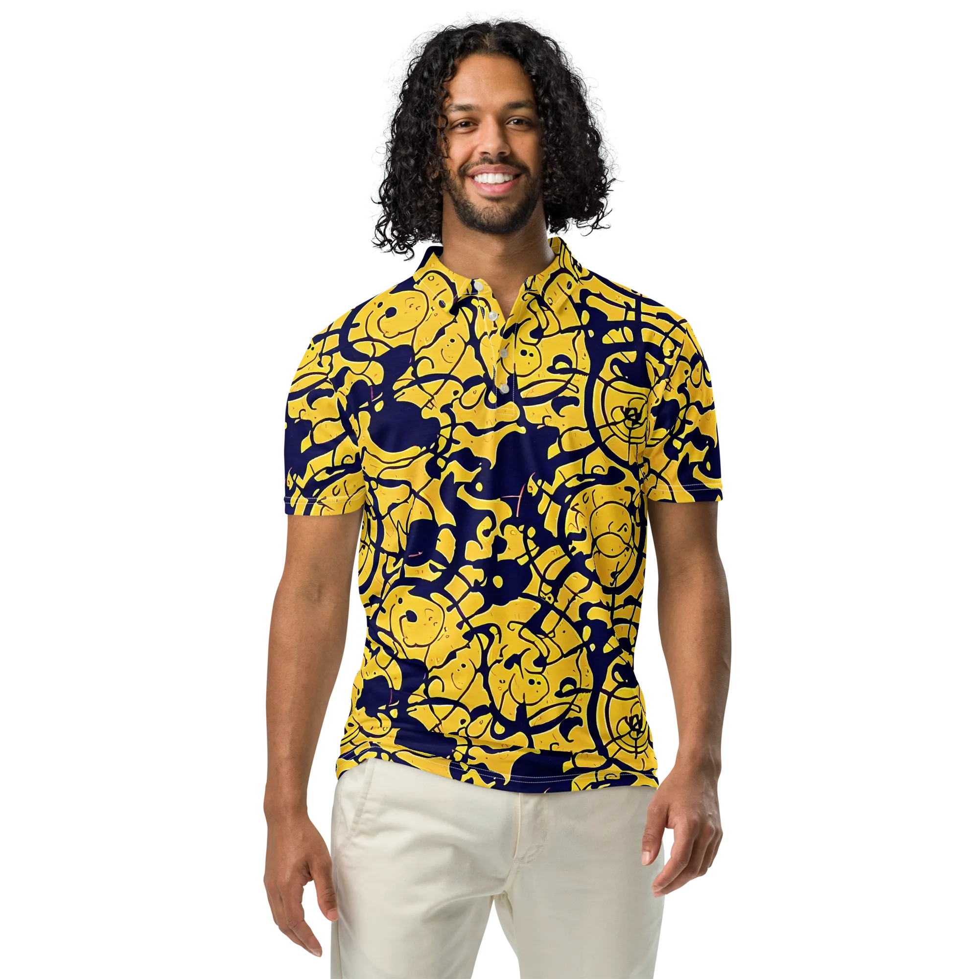Golden Oddity on Men's Slim Fit Polo Shirt — Front