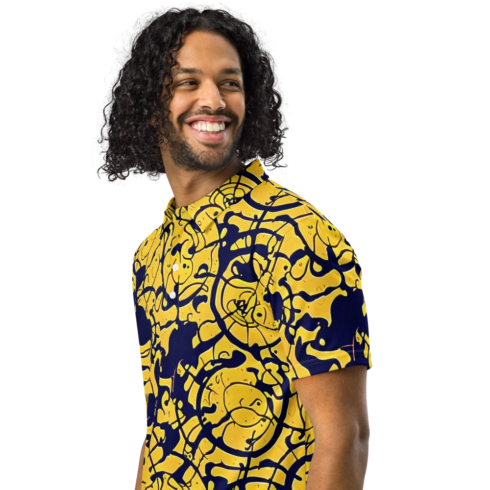 Golden Oddity on Men's Slim Fit Polo Shirt — Left Front