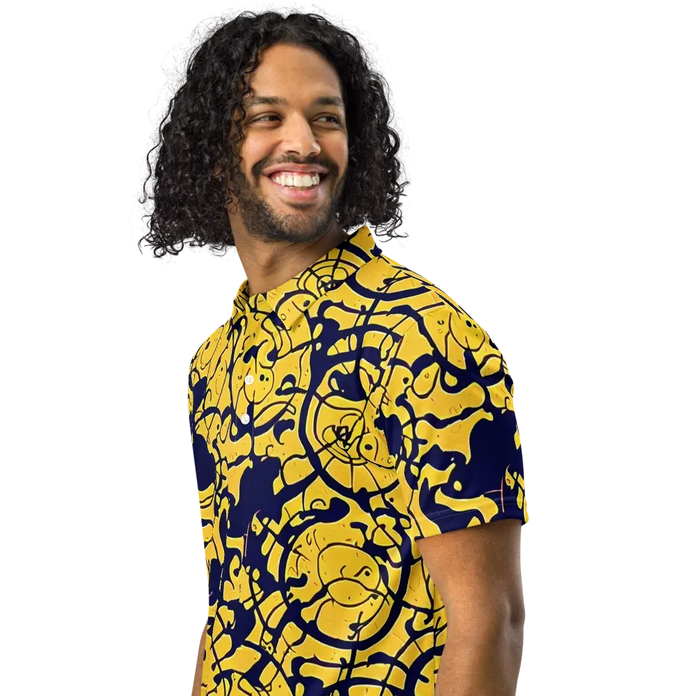 Golden Oddity on Men's Slim Fit Polo Shirt — Left Front