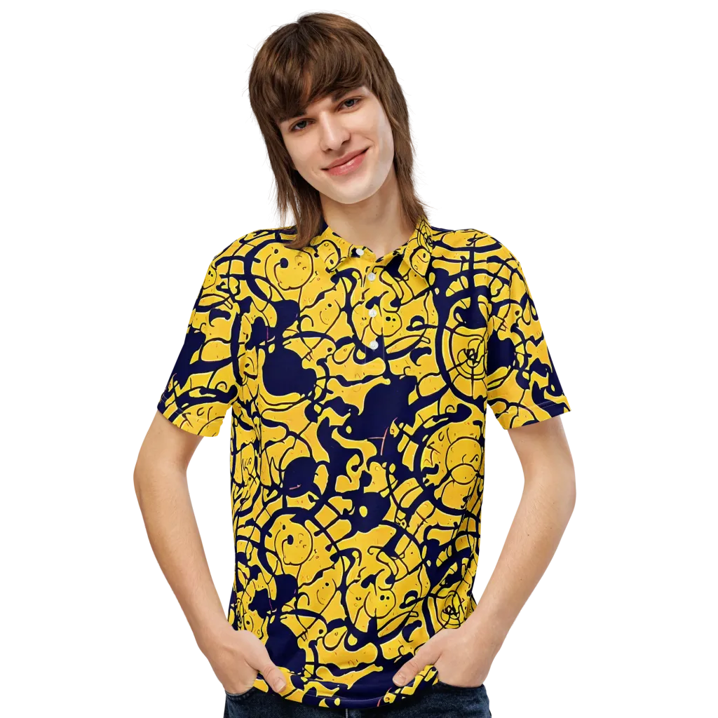 Golden Oddity on Men's Slim Fit Polo Shirt — Front