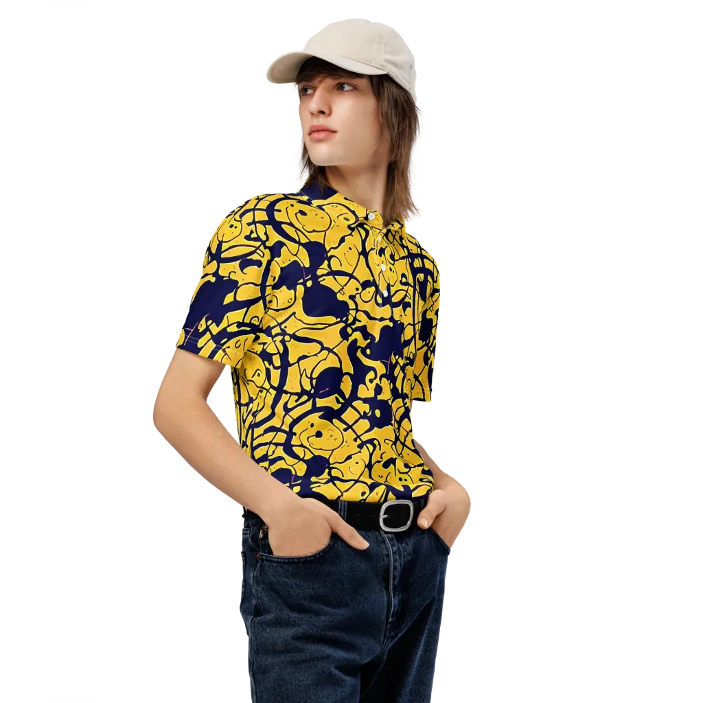 Golden Oddity on Men's Slim Fit Polo Shirt — Right Front