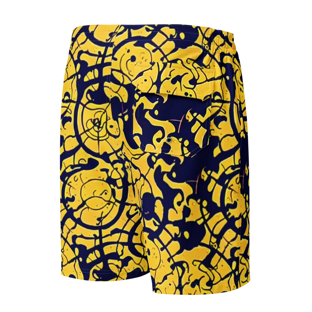 Golden Oddity on Men's Board Shorts — Back