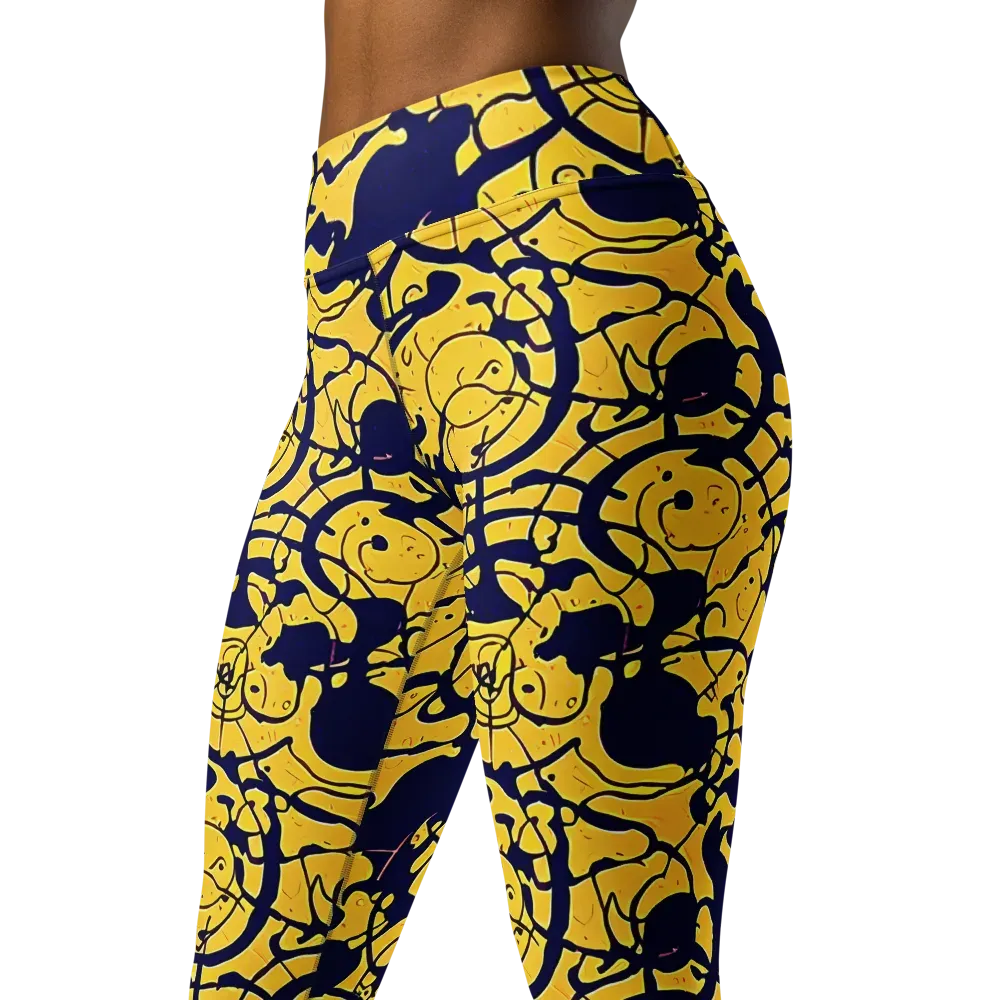 Golden Oddity on Yoga Leggings — Left Front