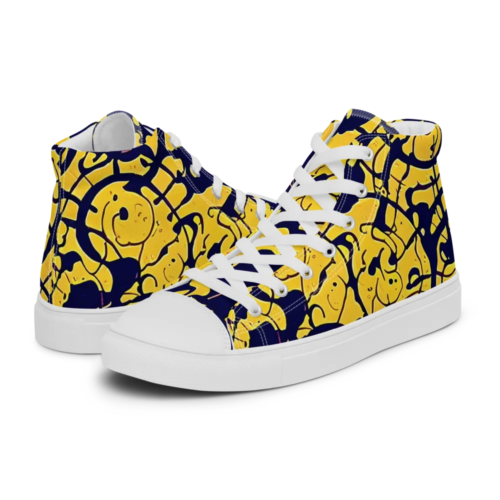 Golden Oddity on Men's High Top Canvas Shoes — Left