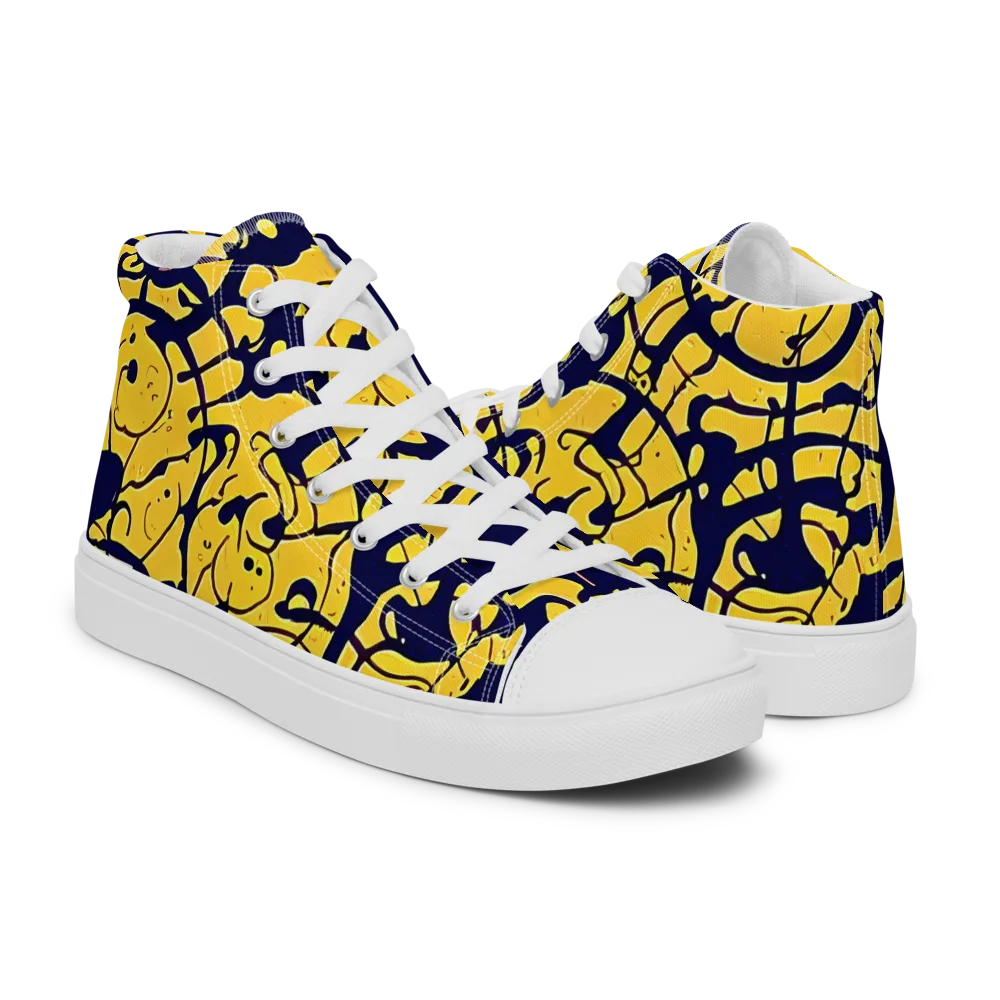 Golden Oddity on Men's High Top Canvas Shoes — Right