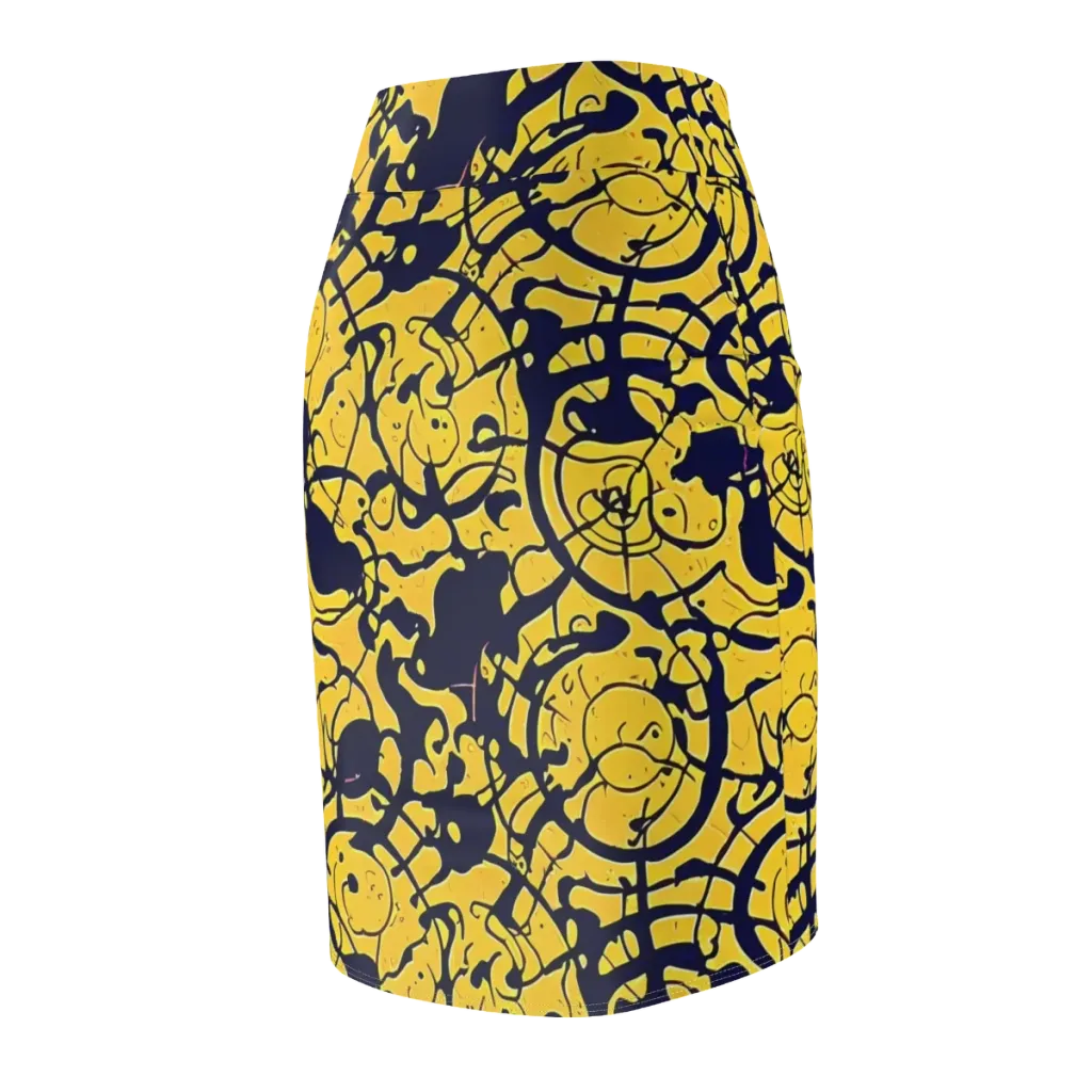 Golden Oddity on Pencil Skirt — Back Side