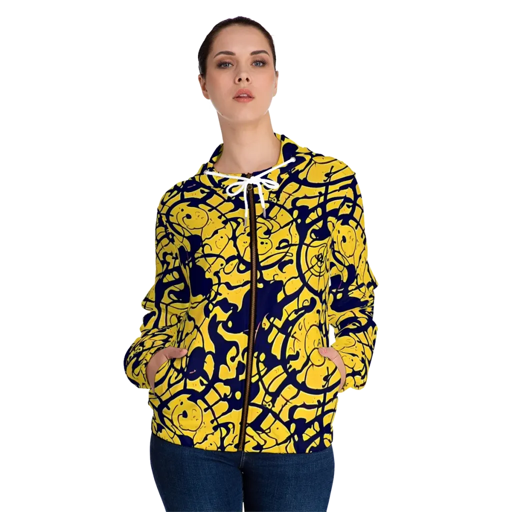 Golden Oddity on Women's Full-Zip Hoodie — Front On Person