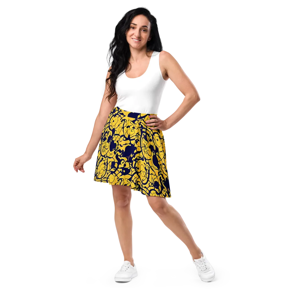 Golden Oddity on Skater Skirt — Front