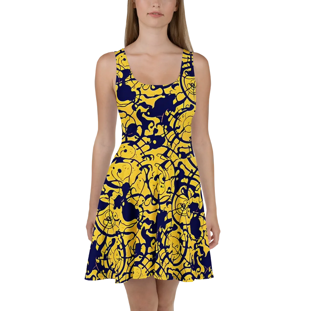 Golden Oddity on Skater Dress — Front