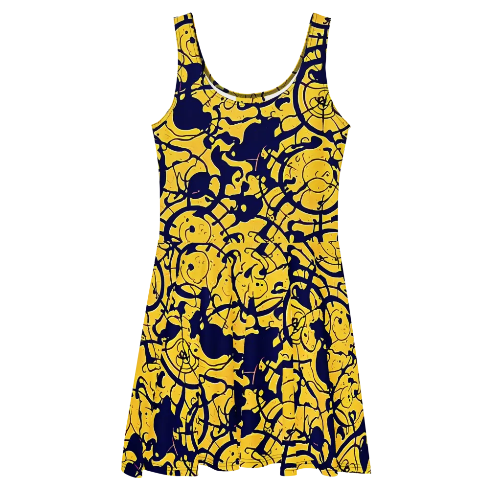 Golden Oddity on Skater Dress — Front
