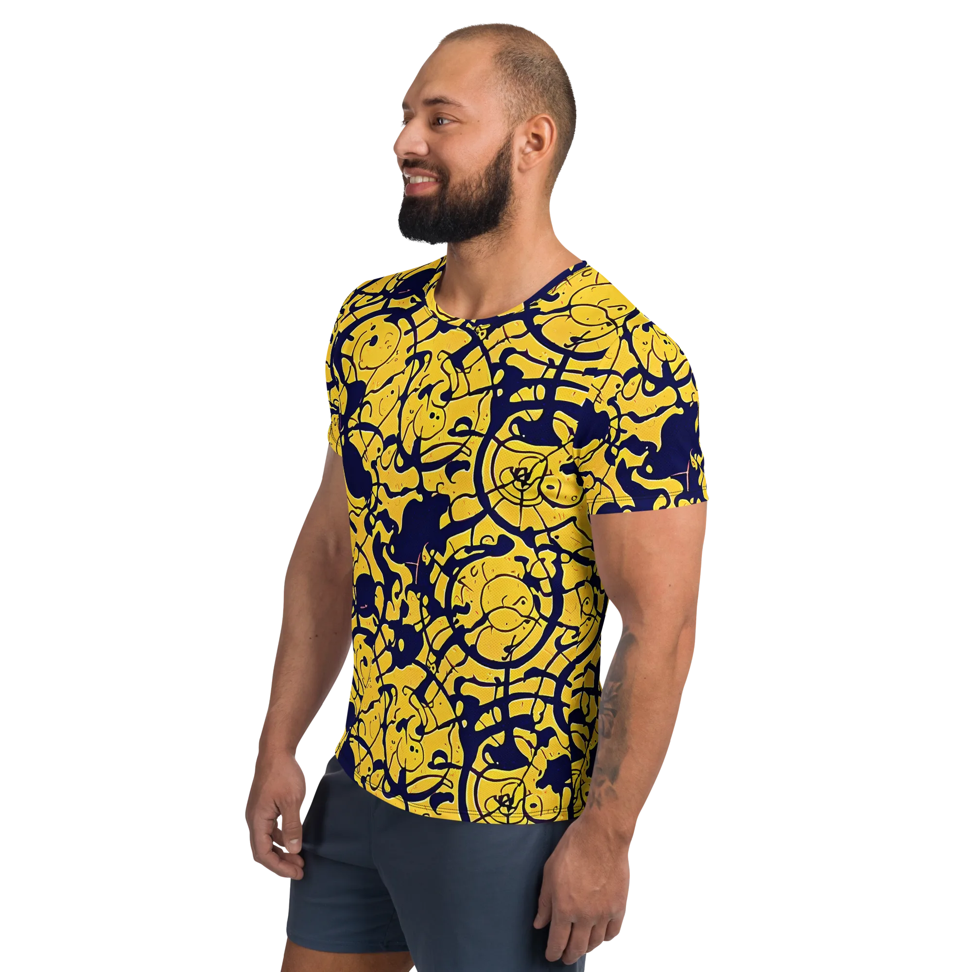 Golden Oddity on Men's Athletic T-Shirt — Left