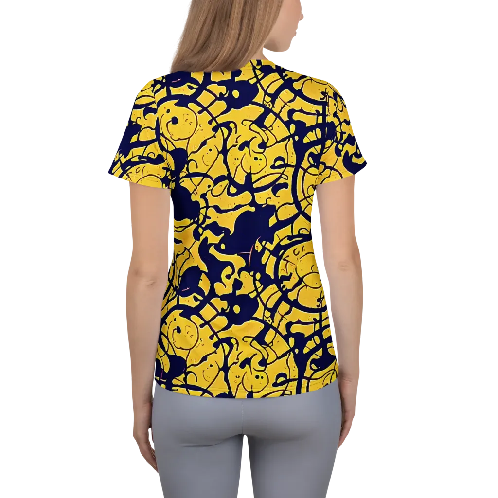 Golden Oddity on Women's Athletic T-Shirt — Back