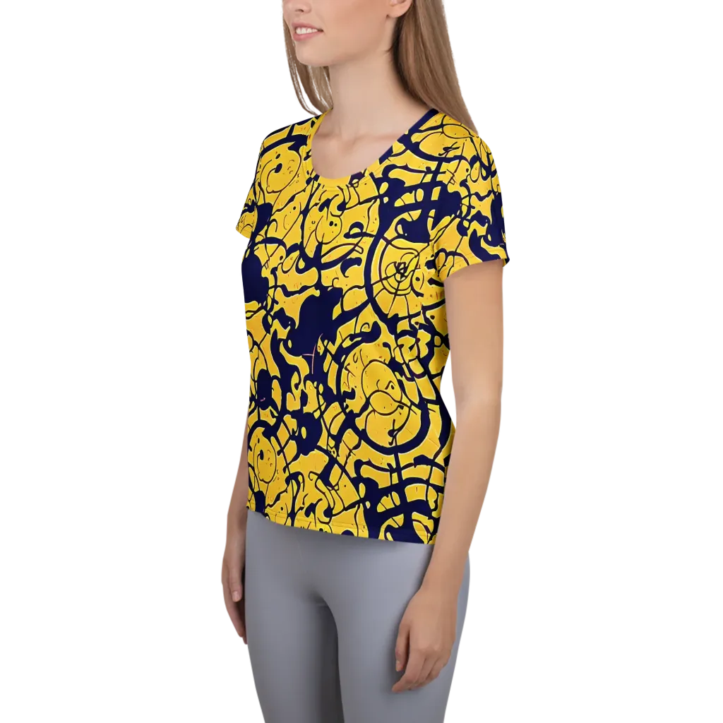 Golden Oddity on Women's Athletic T-Shirt — Left