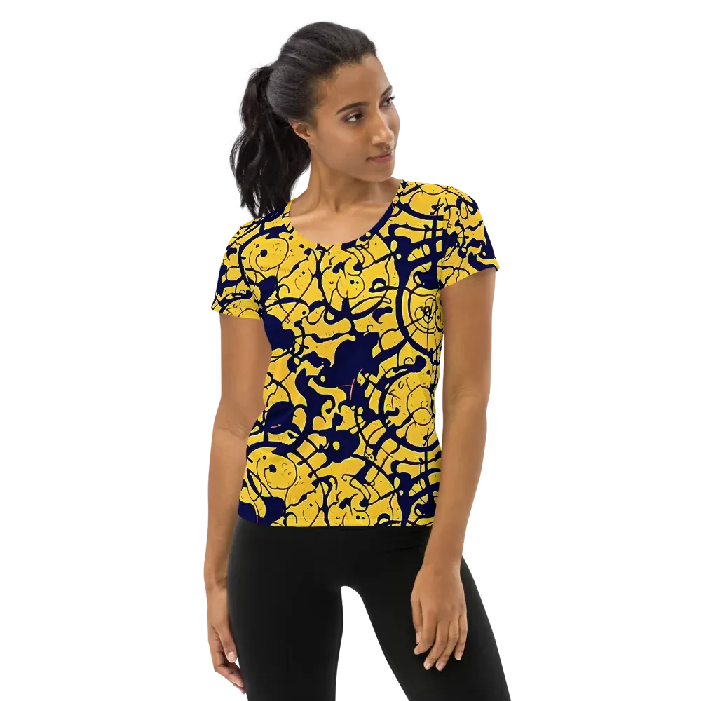 Golden Oddity on Women's Athletic T-Shirt — Front