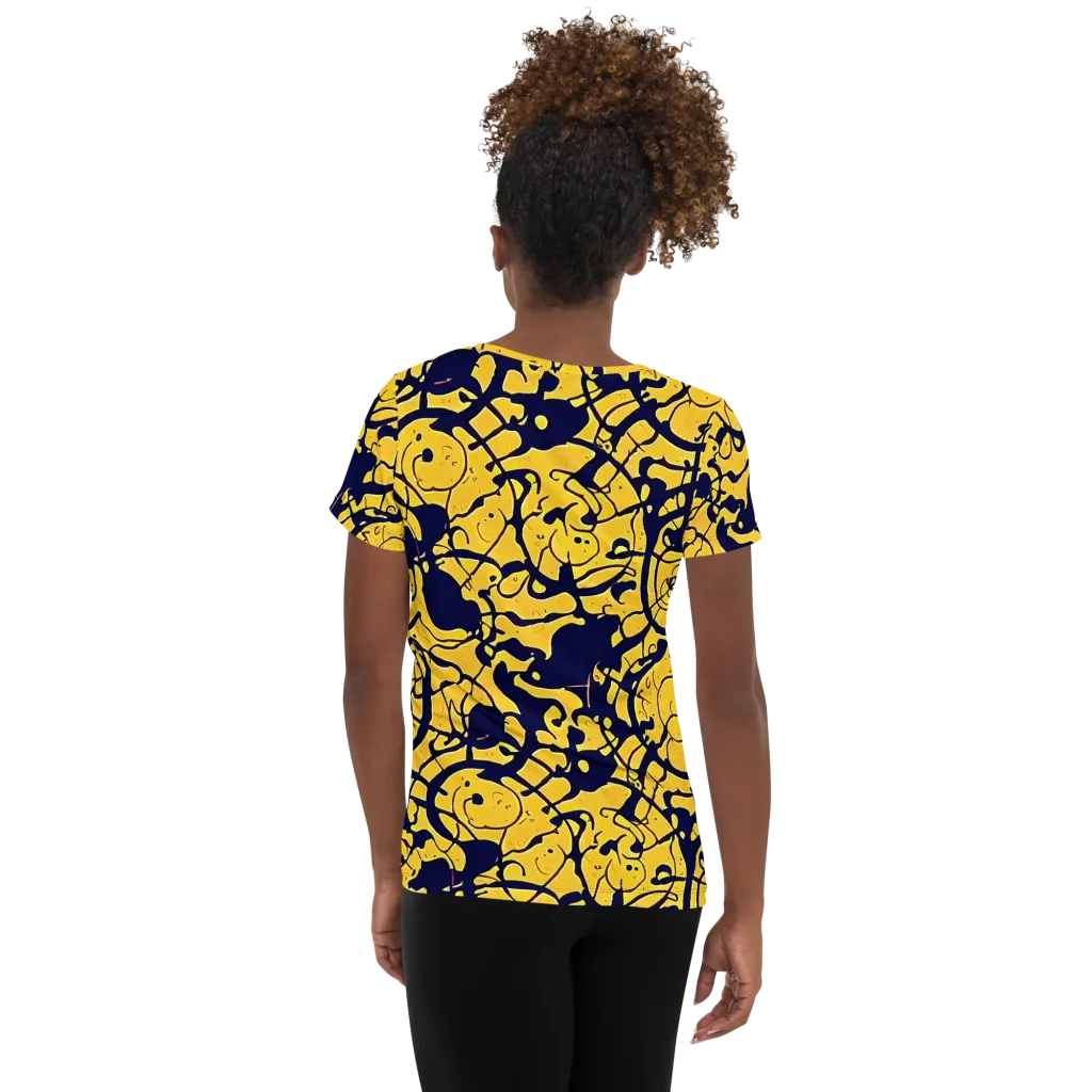 Golden Oddity on Women's Athletic T-Shirt — Back