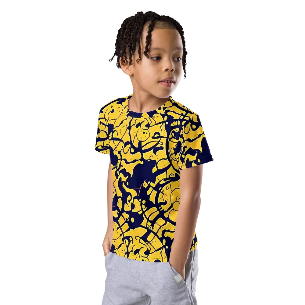 Golden Oddity on Kids Crew Neck T-Shirt — Left Front