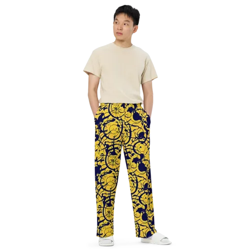 Golden Oddity on a Wide-Leg Pants