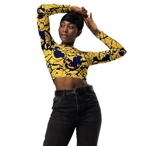 Golden Oddity on a Long Sleeve Crop Top