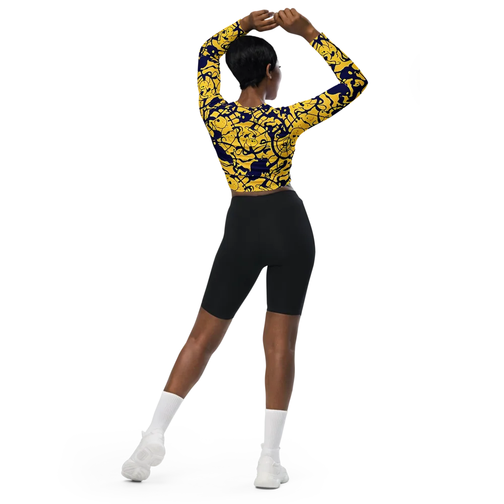 Golden Oddity on Long Sleeve Crop Top — Back