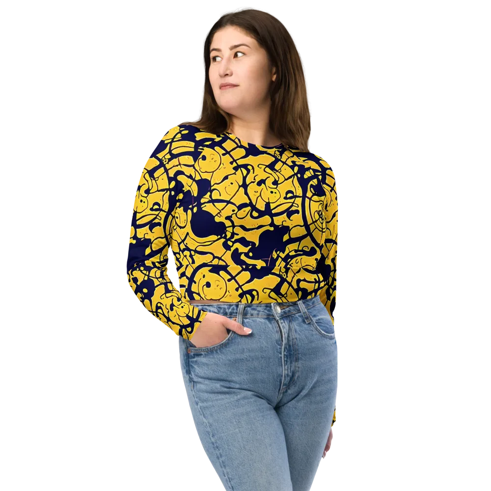 Golden Oddity on Long Sleeve Crop Top — Front