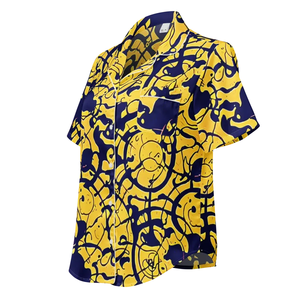 Golden Oddity on Women's Short Sleeve Pajama Top — Left Front