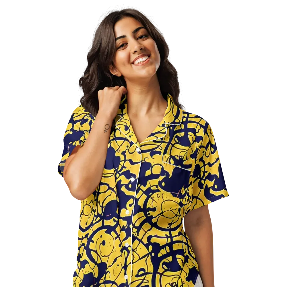 Golden Oddity on Women's Short Sleeve Pajama Top — Front