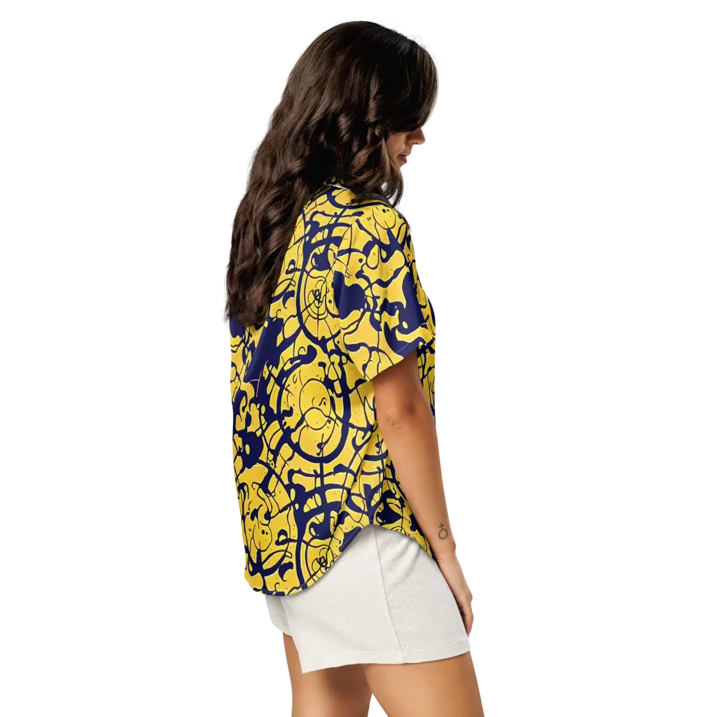 Golden Oddity on Women's Short Sleeve Pajama Top — Right Back