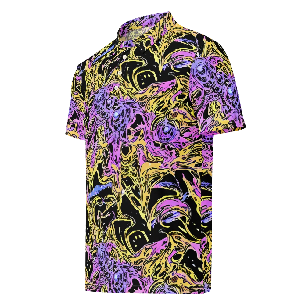Black Orchid Riot on Men's Slim Fit Polo Shirt — Left Front