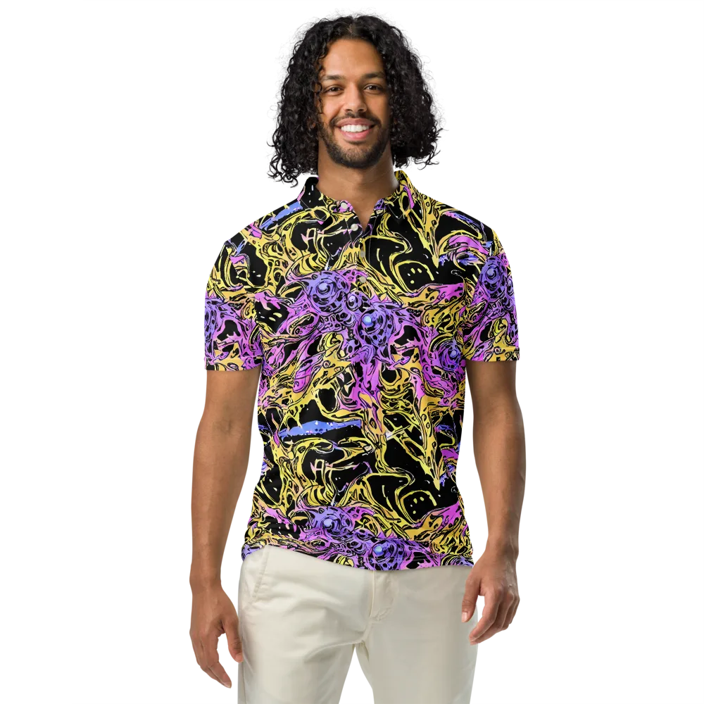 Black Orchid Riot on Men's Slim Fit Polo Shirt — Front