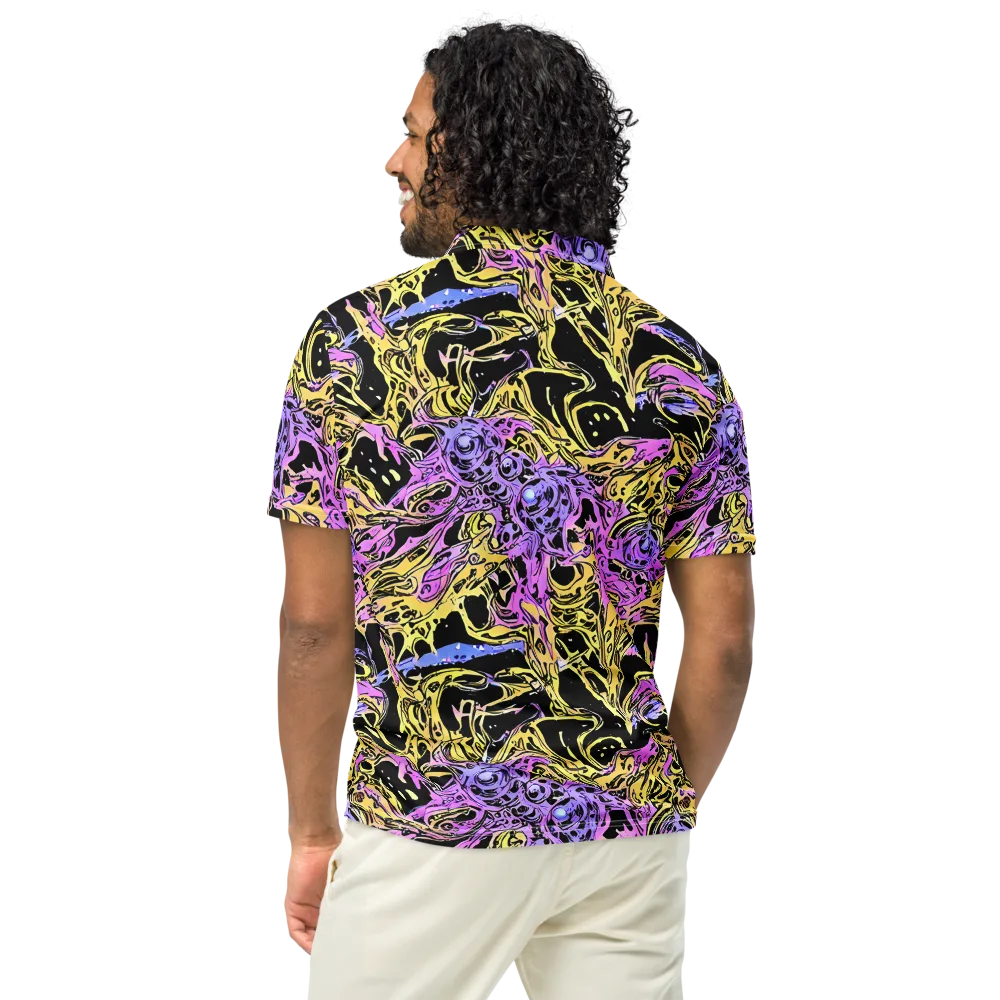 Black Orchid Riot on Men's Slim Fit Polo Shirt — Back