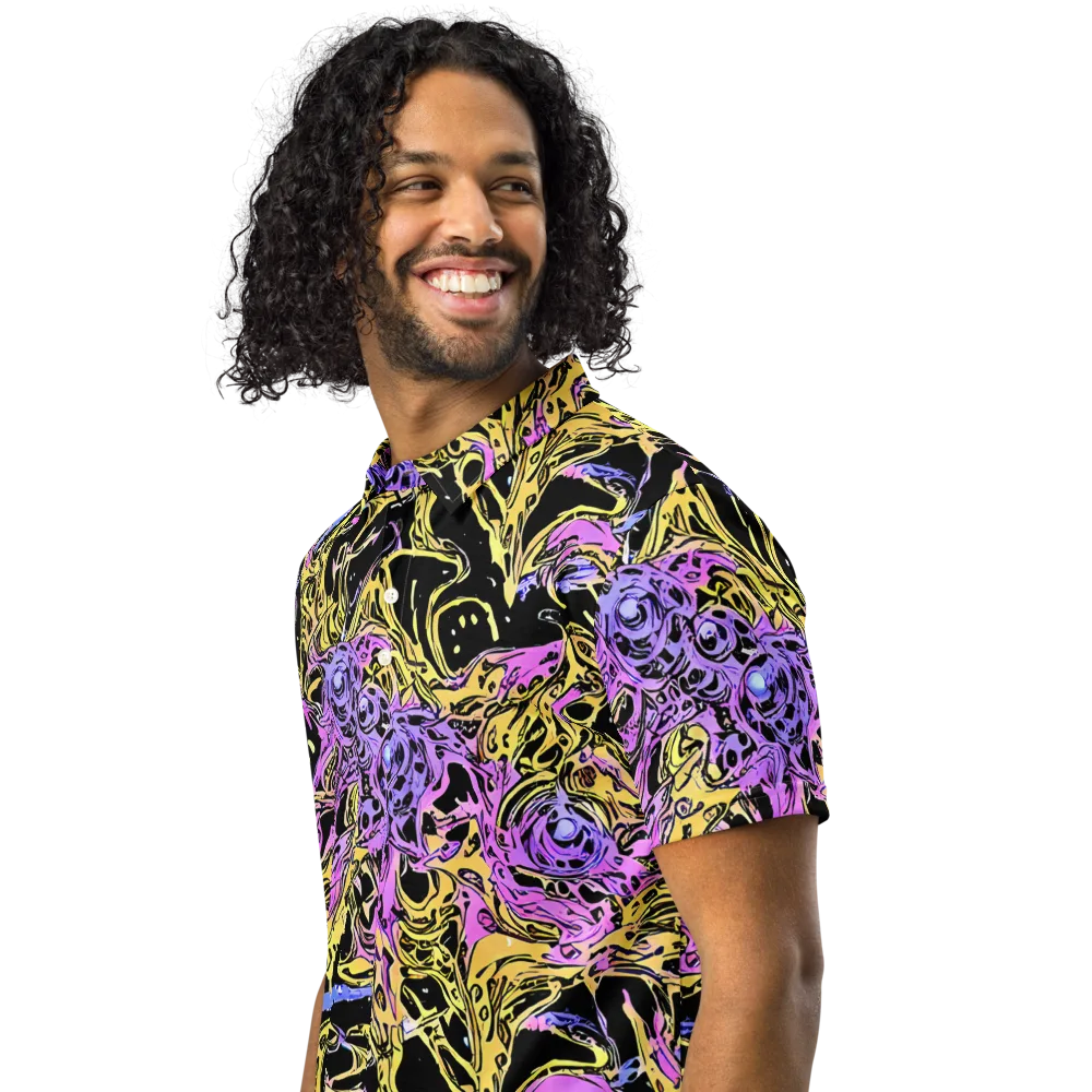 Black Orchid Riot on Men's Slim Fit Polo Shirt — Left Front