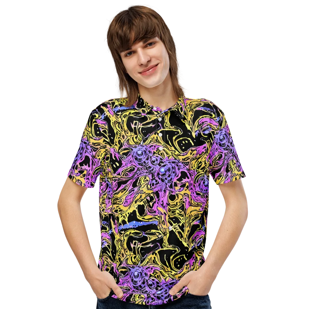 Black Orchid Riot on Men's Slim Fit Polo Shirt — Front