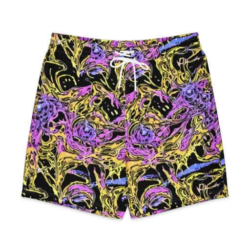 Black Orchid Riot on a Men's Board Shorts