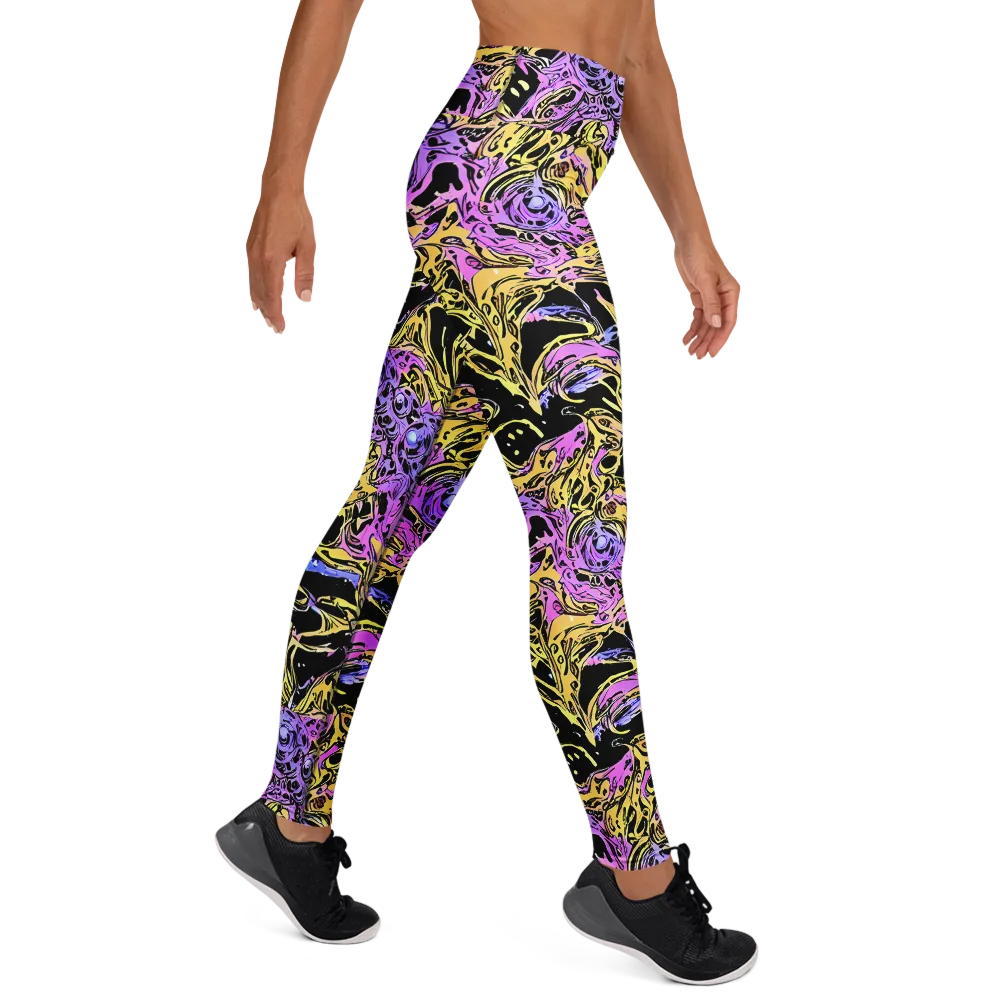 Black Orchid Riot on Yoga Leggings — Right