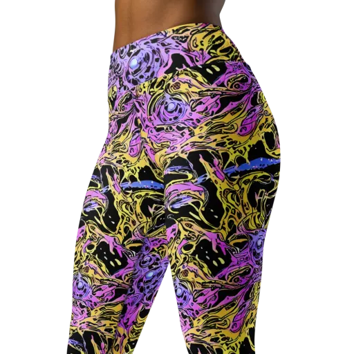 Black Orchid Riot on a Yoga Leggings