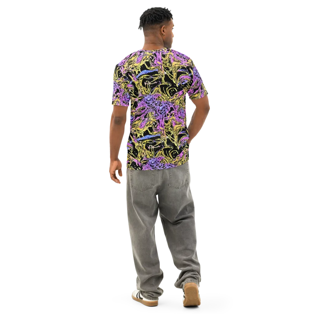 Black Orchid Riot on Men's Cotton Crew Neck T-Shirt — Back