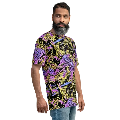 Black Orchid Riot on a Men's Crew Neck T-Shirt