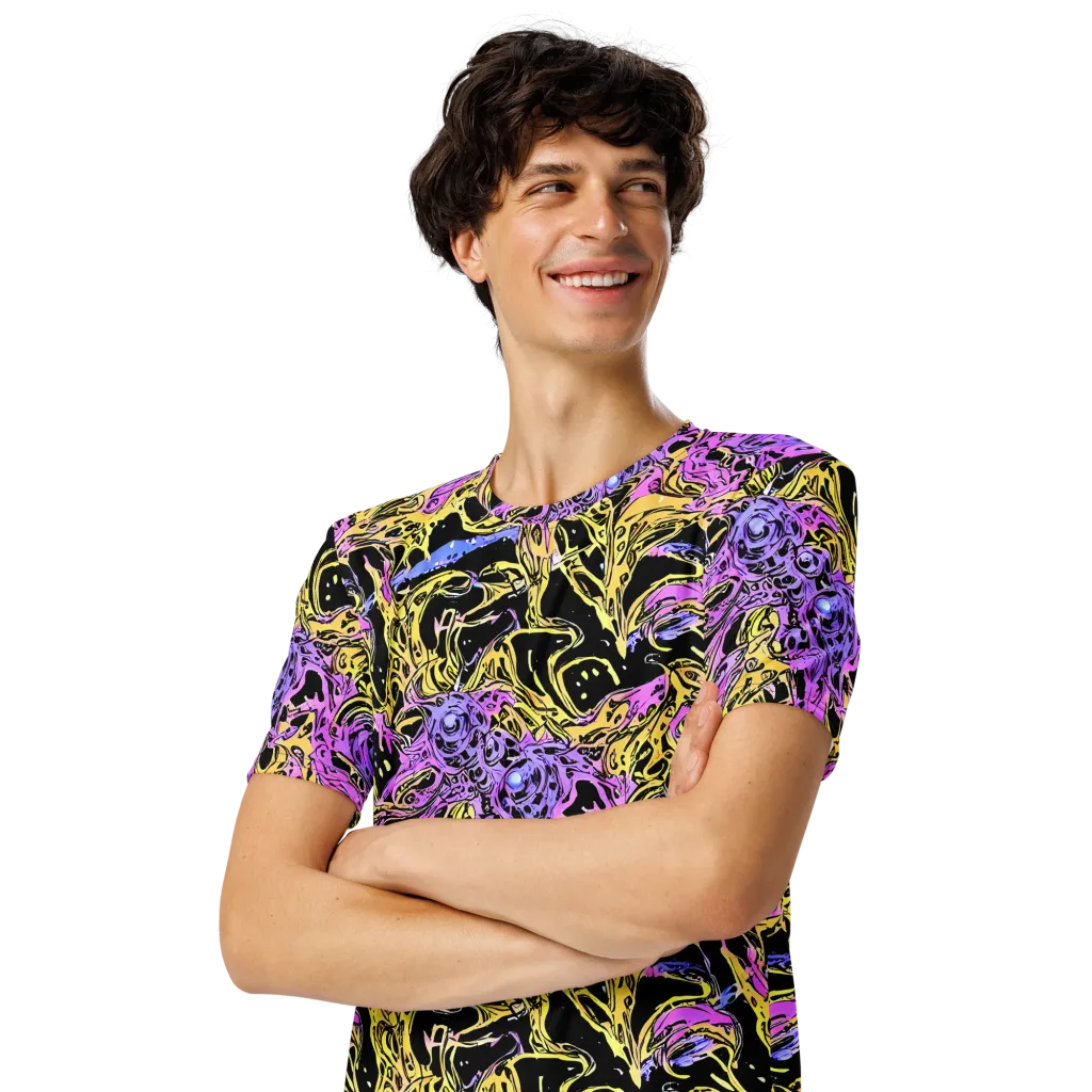 Black Orchid Riot on Men's Crew Neck T-Shirt — Left Front