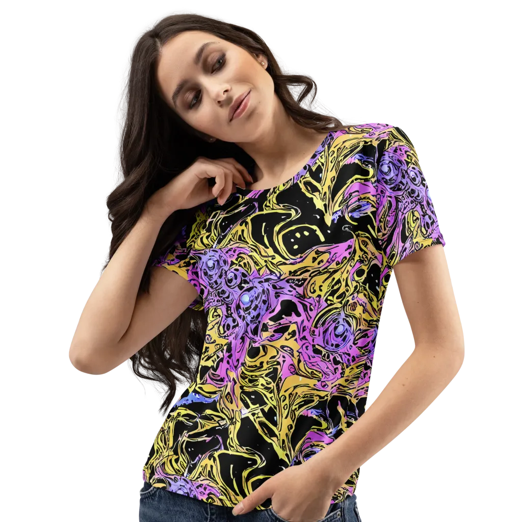 Black Orchid Riot on Women's Crew Neck T-Shirt — Left Front